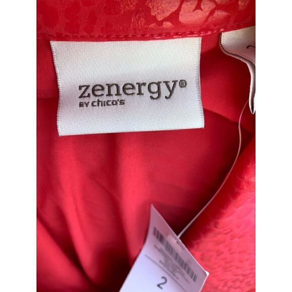 NEW Zenergy Chicos sz 2 Full Zip Jacket Lightweight+ Matching Capris Sport Coral - Picture 6 of 7